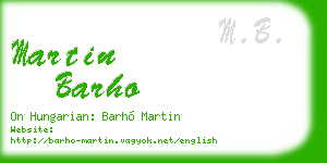 martin barho business card